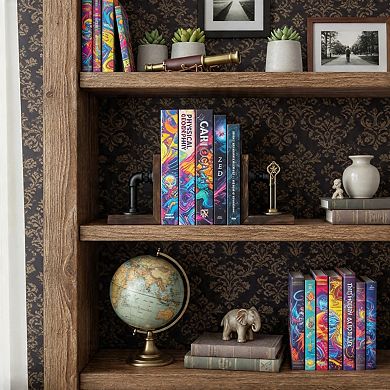 Industrial Metal Wood Heavy Duty Office Bookends