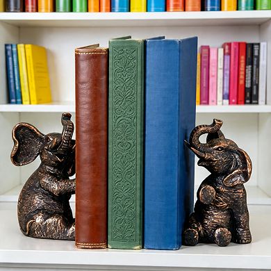 Vintage Gold Elephant Heavy Duty Decor Bookends