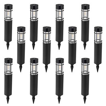 C Cattleya 12-Pack 15.75-Inch Black Solar LED Outdoor Path Lights