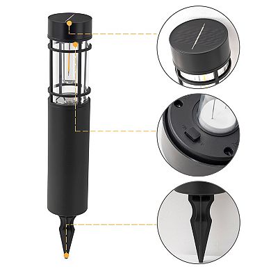C Cattleya 12-Pack 15.75-Inch Black Solar LED Outdoor Path Lights