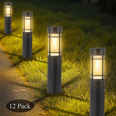 C Cattleya 12-Pack 15.75-Inch Black Solar LED Outdoor Path Lights