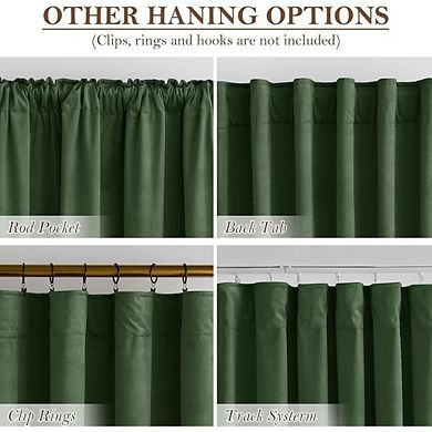 Velvet Blackout Curtains 2 Panels, Thermal Insulated, Noise Reducing Drapes