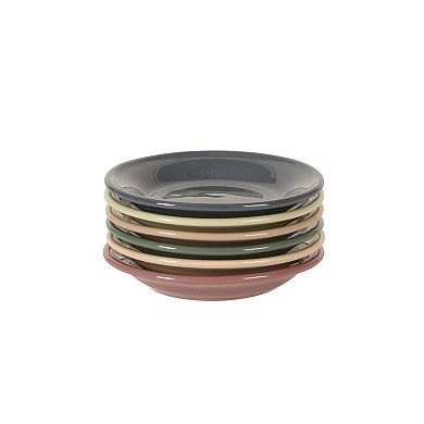Gibson Elite Sensations 13 Piece Stoneware Espresso Cup and Saucer Set with Metal Rack