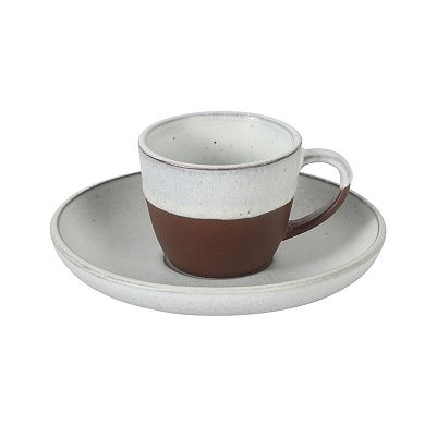 Gibson Elite William Crest 8 Piece Cup and Saucer Set 3.5oz Espresso Cups 5.5 inch Saucers