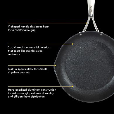 Babish 2 Piece 8 and 10 Inch Hard Anodized Titanium Non Stick Fry Pan Set