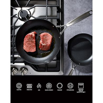 Babish 2 Piece 8 and 10 Inch Hard Anodized Titanium Non Stick Fry Pan Set