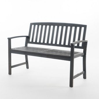 BAOURE Acacia Wood Outdoor Garden Bench Farmhouse Style Seating for Porch Patio or Deck