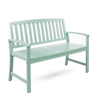 BAOURE Acacia Wood Outdoor Garden Bench Farmhouse Style Seating for Porch Patio or Deck