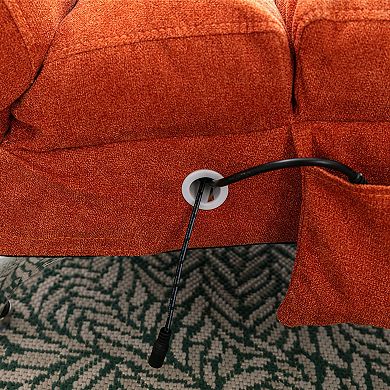 BAOURE Ergonomic Linen Massage Chaise Lounge Chair with Remote Control and Five Vibration Modes