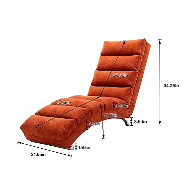 BAOURE Ergonomic Linen Massage Chaise Lounge Chair with Remote Control and Five Vibration Modes