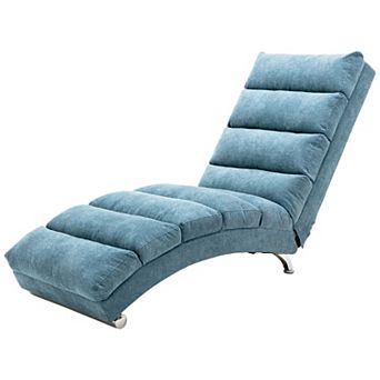 BAOURE Ergonomic Linen Massage Chaise Lounge Chair with Remote Control and Five Vibration Modes