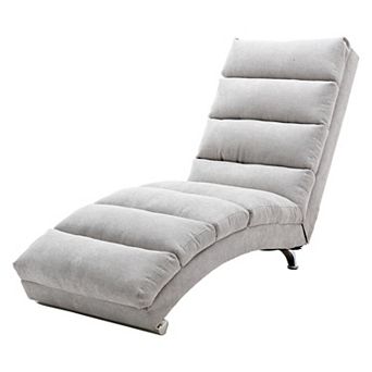 BAOURE Ergonomic Linen Massage Chaise Lounge Chair with Remote Control and Five Vibration Modes