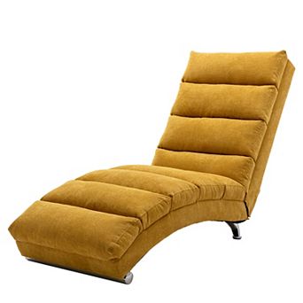 BAOURE Ergonomic Linen Massage Chaise Lounge Chair with Remote Control and Five Vibration Modes