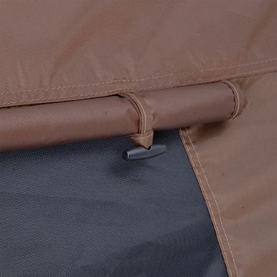 BAOURE 300D Oxford 6x6Ft Brown Pop Up Screen Gazebo With Removable Wind Cloths And Mosquito Netting