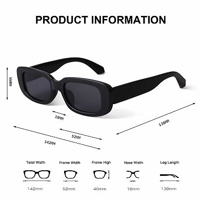 Kaelin Home Womens Retro Rectangle Sunglasses UV400 Protection