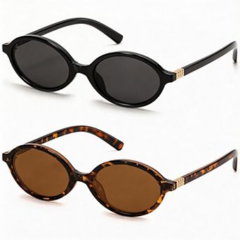 Kaelin Home Womens Retro Oval Y2K 90s Vintage Sunglasses