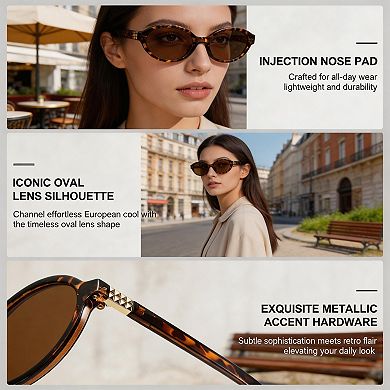 Kaelin Home Womens Retro Oval Y2K 90s Vintage Sunglasses