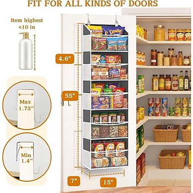 Over Door Organizer with 5 Large Pockets, Mesh & Transparent Storage