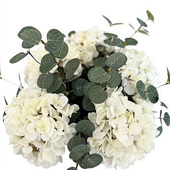 Kaelin Home Faux Hydrangea And Eucalyptus Arrangement