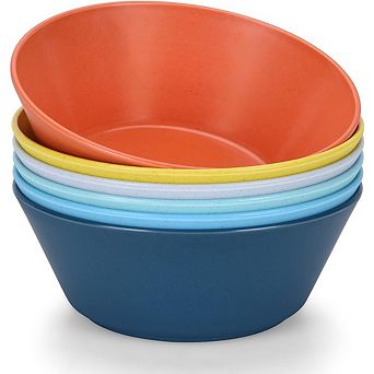 Unbreakable Large Cereal & Salad Bowls Set of 6, 32 oz, Microwave & Dishwasher Safe