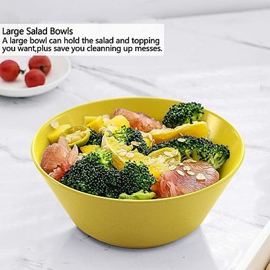 Unbreakable Large Cereal & Salad Bowls Set of 6, 32 oz, Microwave & Dishwasher Safe