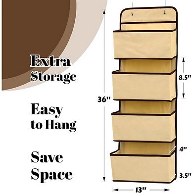 Over The Door Hanging Organizer with 4 Pockets Wall Mount Storage Rack