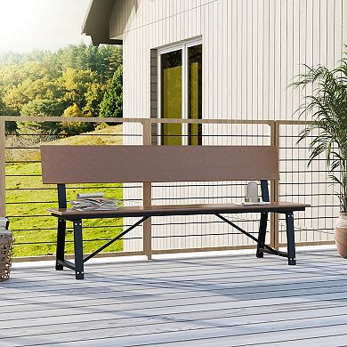 Costway 4-Person Bench with All-Weather HDPE Seat & Back Heavy-Duty Metal Support