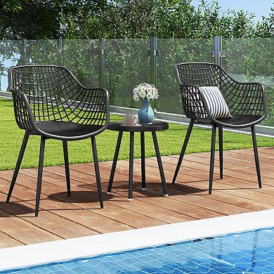 Costway 3 Piece Patio Bistro Set All Weather Heavy Duty Table and Chairs Set of 2