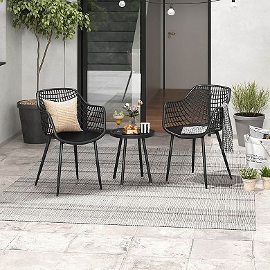 Costway 3 Piece Patio Bistro Set All Weather Heavy Duty Table and Chairs Set of 2
