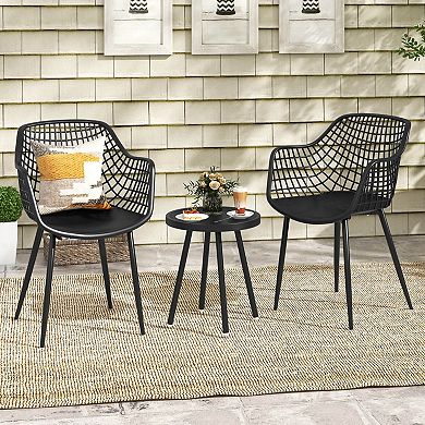 Costway 3 Piece Patio Bistro Set All Weather Heavy Duty Table and Chairs Set of 2