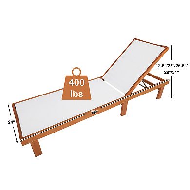 Costway Patio Lounge Chair with 5-Postion Adjustable Backrest and Quick-Drying Fabric