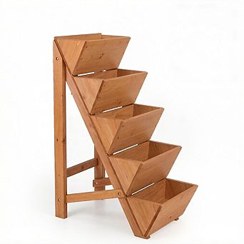 Costway 5 tier Vertical Raised Garden Bed with Legs for Growing Vegetables Flowers Herbs