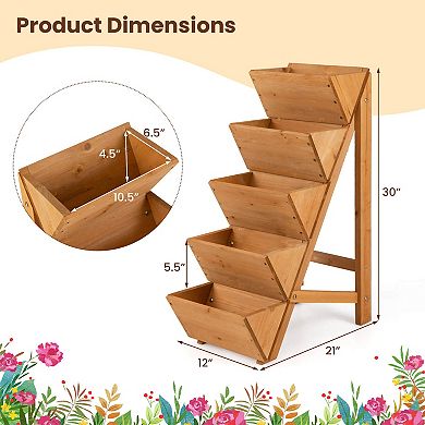 Costway 5-tier Vertical Raised Garden Bed with Legs for Growing Vegetables Flowers Herbs