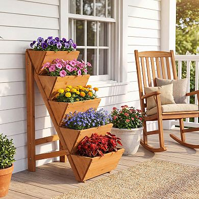 Costway 5-tier Vertical Raised Garden Bed with Legs for Growing Vegetables Flowers Herbs