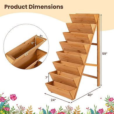 Costway 8-tier Vertical Raised Garden Bed with Legs for Growing Vegetables Flowers Herbs