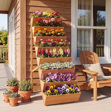 Costway 8-tier Vertical Raised Garden Bed with Legs for Growing Vegetables Flowers Herbs