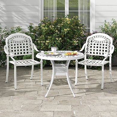 Costway 4pcs Patio Cast Aluminum Armrest Chairs Dining Stackable Outdoor