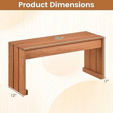 Costway Outdoor Garden Bench, 2-Person Patio Backless Bench with 440 LBS Weight Capacity