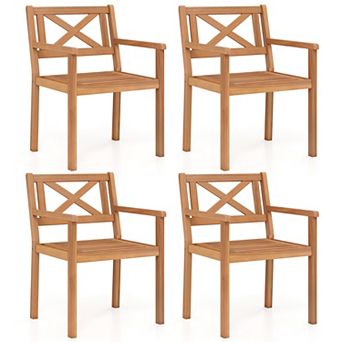 Costway Patio Dining Chairs Outdoor Garden Seating Chairs with 400 lbs Capacity
