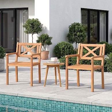 Costway Patio Dining Chairs Outdoor Garden Seating Chairs with 400 lbs Capacity