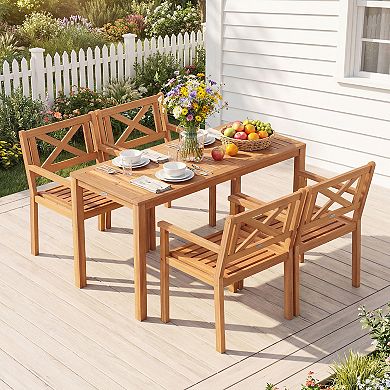 Costway Patio Dining Chairs Outdoor Garden Seating Chairs with 400 lbs Capacity