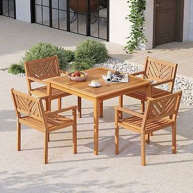 Costway Patio Dining Chairs Outdoor Garden Seating Chairs with 400 lbs Capacity