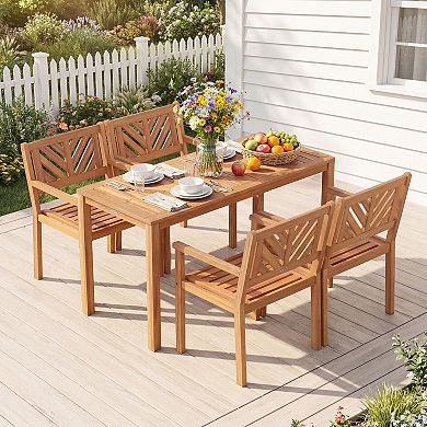 Costway Patio Dining Chairs Outdoor Garden Seating Chairs with 400 lbs Capacity