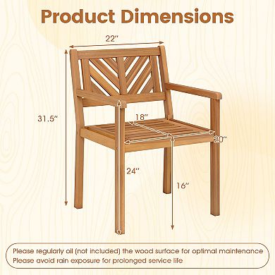 Costway Patio Dining Chairs Outdoor Garden Seating Chairs with 400 lbs Capacity