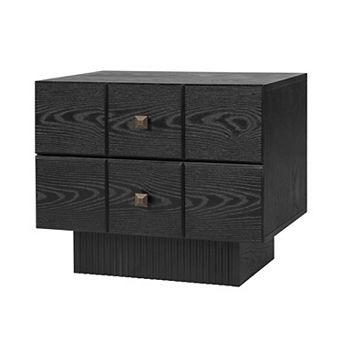 Merax 2-Drawer Wood Nightstand, Mid-Century Bedside Table, Storage End Table for Bedroom