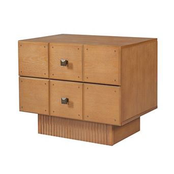 Merax 2-Drawer Wood Nightstand, Mid-Century Bedside Table, Storage End Table for Bedroom
