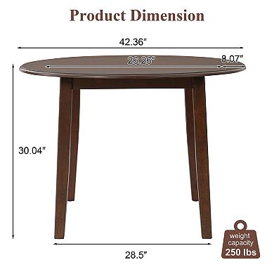 Merax Extendable Round Dining Table for 2-4, Folding Wood Table with Adjustable Size