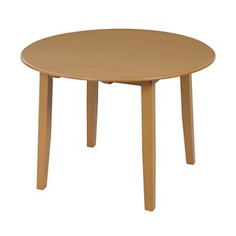 Merax Extendable Round Dining Table for 2-4, Folding Wood Table with Adjustable Size