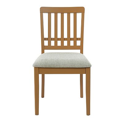Merax 2-Piece Modern Scandinavian Dining Chairs, Curved Wood Back with Gray Fabric Seat