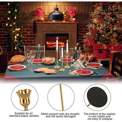 JUANWANG 6 Gold Candle Holders, Taper & Pillar, Holiday & Table Decor